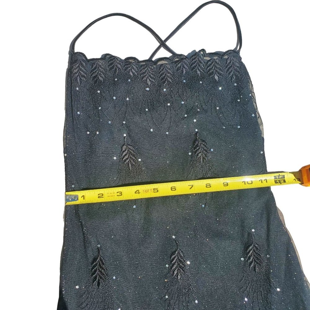 90s/Y2K Vintage Black Lace Up Back Maxi Dress - Picture 8 of 13